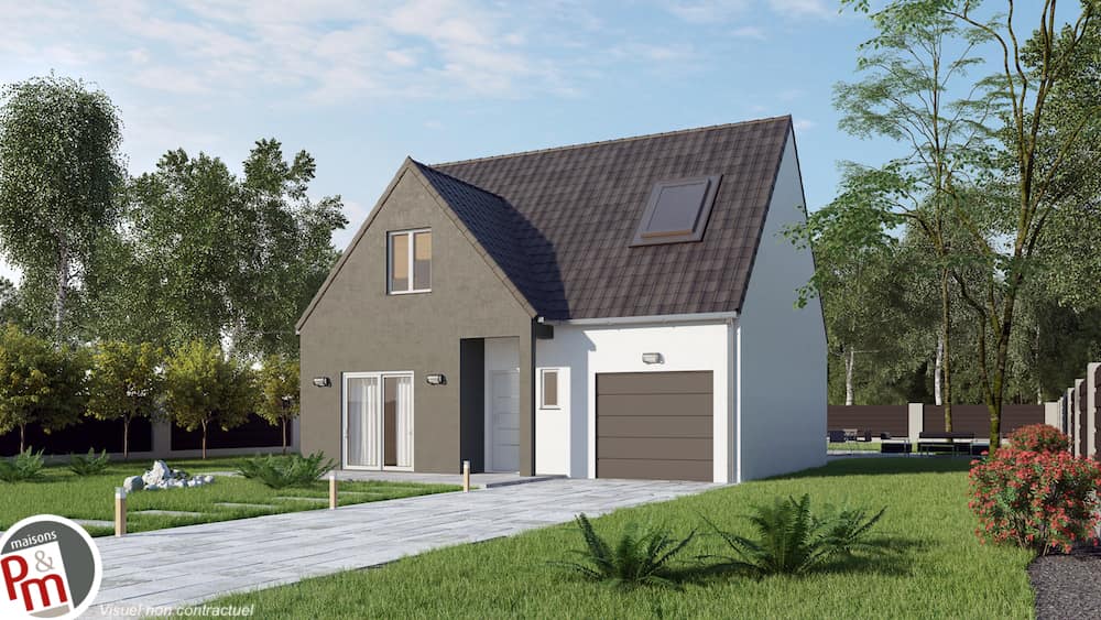 Chevilly - Plan Maison contemporaine en L